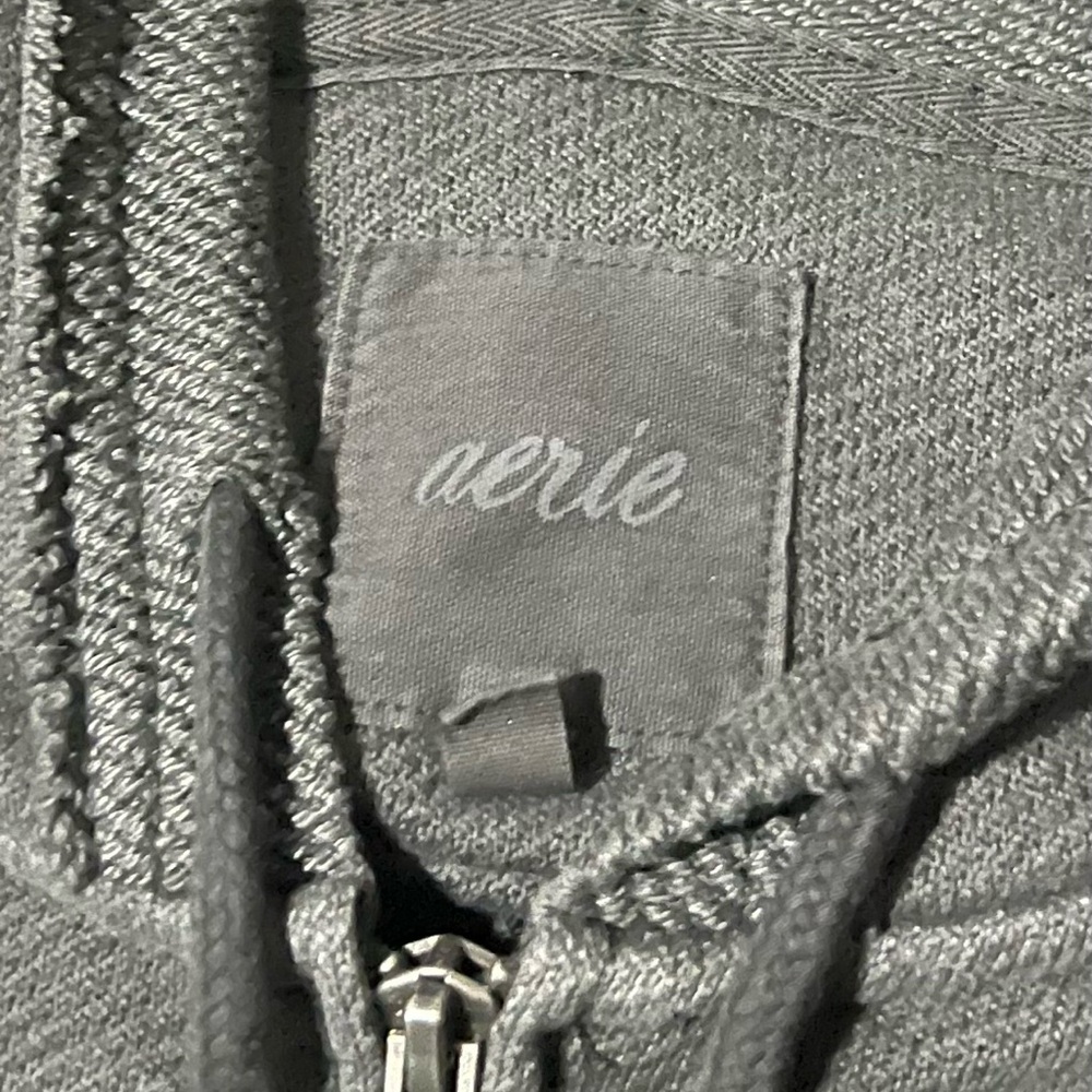 Aerie Heather Gray Zip-Up Jacket